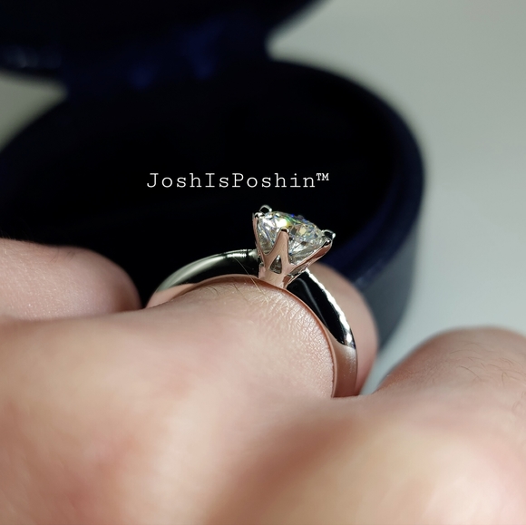 1CT. Moissanite solitaire engagement ring in sterling silver - Picture 8 of 17